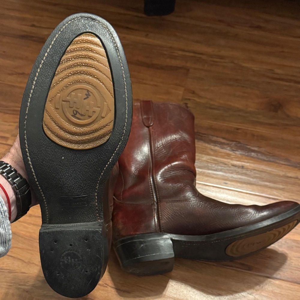 Double H Rich Brown Leather Boots - Picture 5 of 5